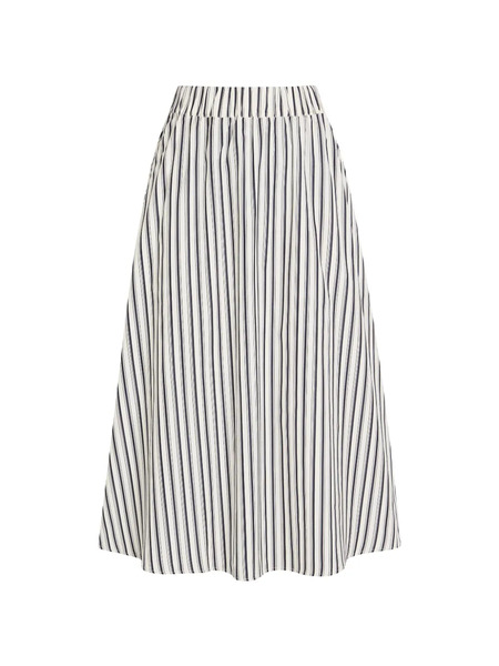  Maria Mcmanus Striped Cotton Midi Skirt - Neutrals 