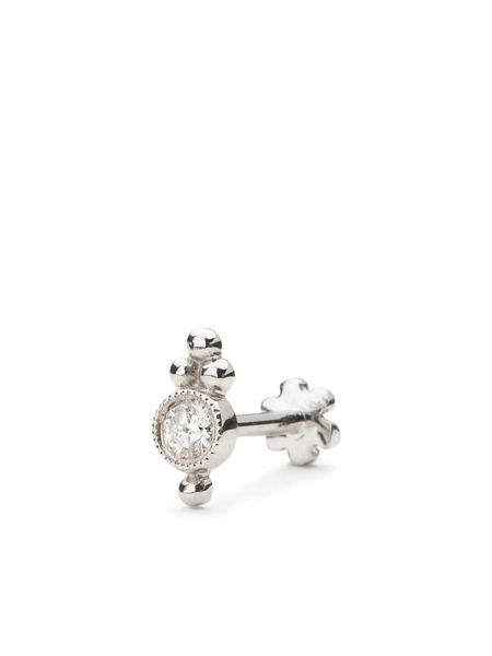  Maria Tash 18k White Gold Diamond Trinity Stud Earring 