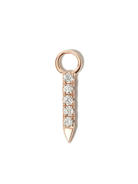  Maria Tash 18kt Rose Gold Eternity Bar Diamond Charm - Pink 