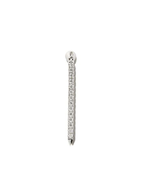  Maria Tash 18kt White Gold Eternity Bar Diamond Charm - Silver 