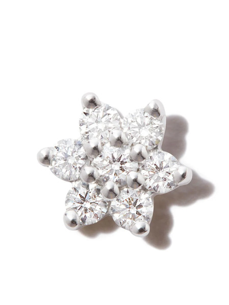  Maria Tash 18kt White Gold Flower Diamond Single Stud Earring - Silver 