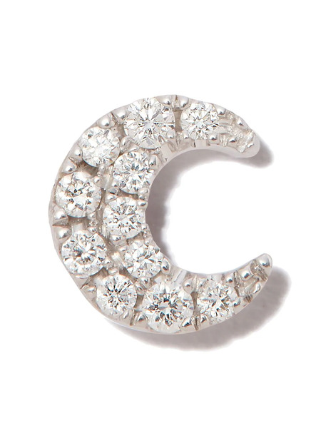  Maria Tash 18kt White Gold Moon Diamond Stud Earring - Silver 
