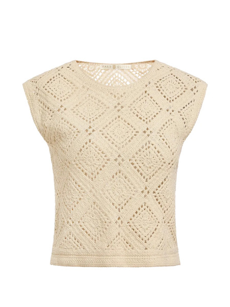  Marie Oliver Rainey Crochet Blouse - Neutrals 