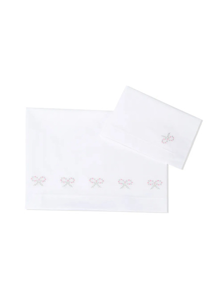  Mariella Ferrari Bow-embroidered Blanket - White 