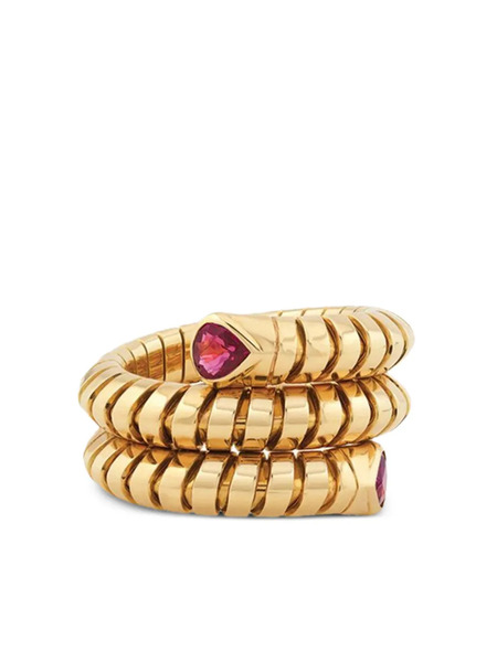 Marina B 18k Yellow Gold Trisola Spiral Ruby Ring 