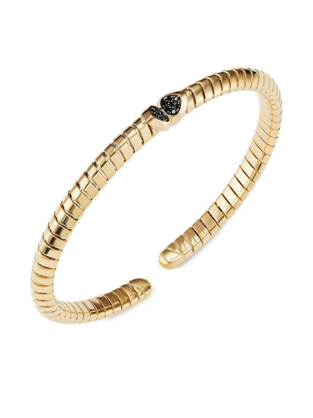  Marina B 18k Yellow Gold Trisolina Diamond Bangle Bracelet 