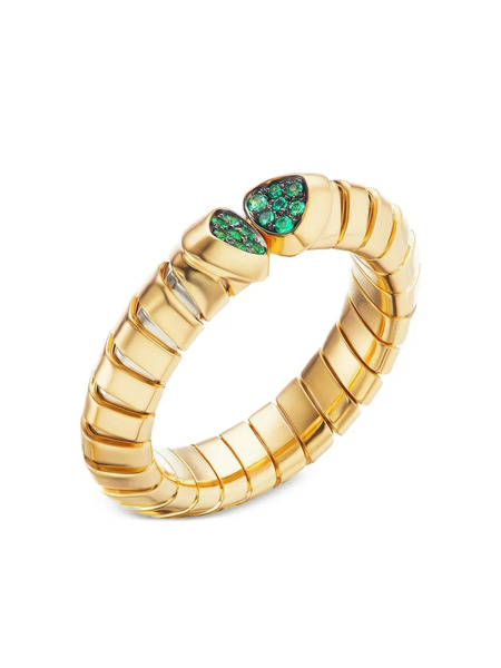  Marina B 18k Yellow Gold Trisolina Emerald Ring 