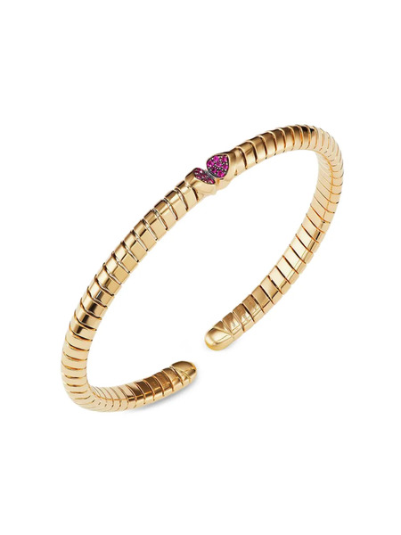  Marina B 18k Yellow Gold Trisolina Ruby Bangle Bracelet 