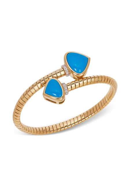 Marina B 18k Yellow Gold Turquoise Trisolina Bracelet 