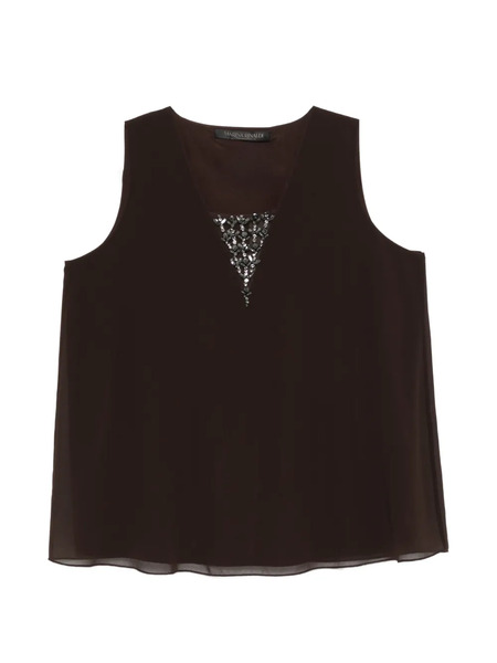  Marina Rinaldi Embellished Blouse - Brown 