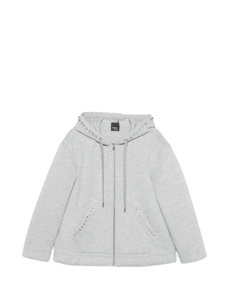  Marina Rinaldi Embellished Hooded Jacket - Grey 