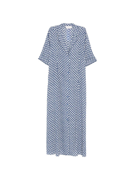  Marina Rinaldi Mrsranch Geometric-print Maxi Dress - Blue 