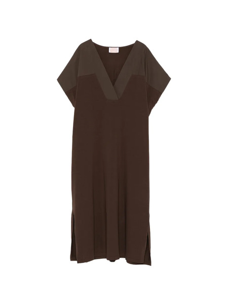  Marina Rinaldi Nnwalga V-neck Midi Dress - Brown 