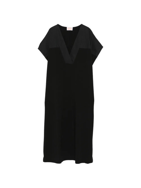  Marina Rinaldi Nnwalga V-neck Panel Midi Dress - Black 