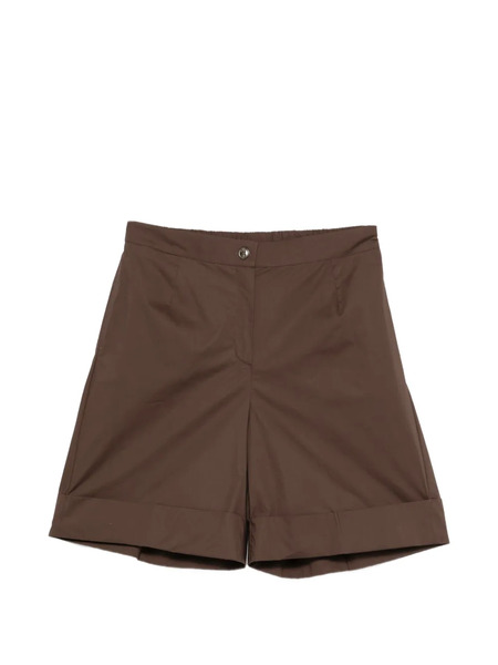  Marina Rinaldi Pleated Tailored Shorts - Brown 