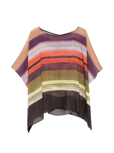 Marina Rinaldi Pmragape Striped Top - Neutrals 