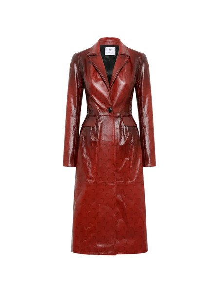  Marine Serre Airbrushed Leather Tailored Coat 