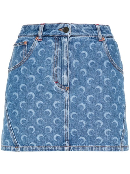  Marine Serre Deadstock Denim Miniskirt - Blue 