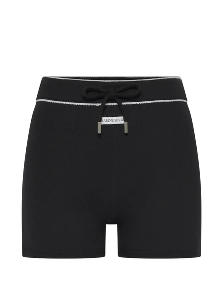  Marine Serre Drawstring-fastening Shorts - Black 