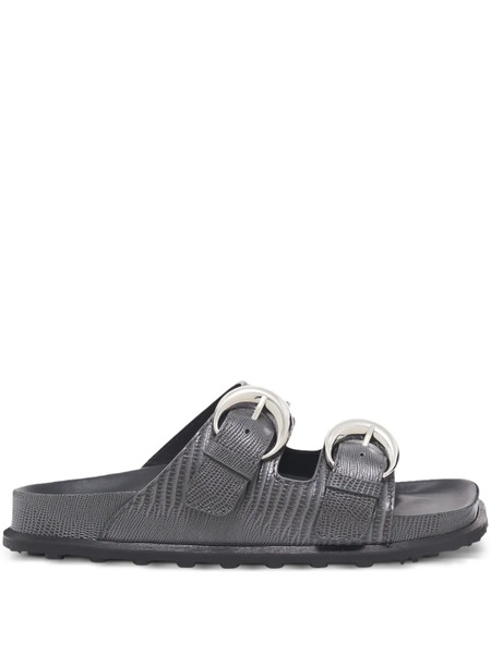  Marine Serre Lizard-print Sandals - Grey 