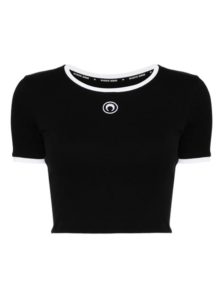  Marine Serre Logo Ringer Top - Black 