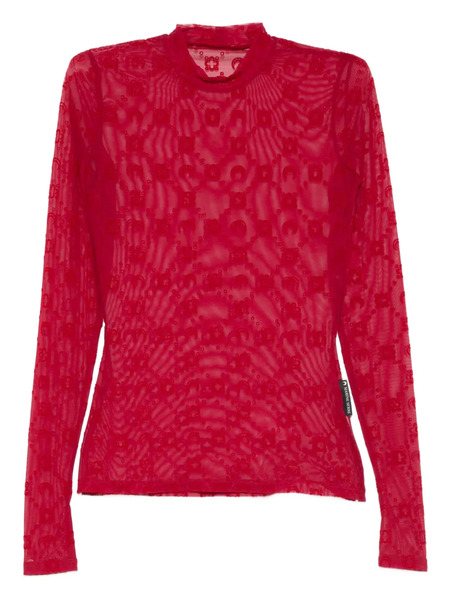  Marine Serre Long-sleeve Patterned Top - Red 