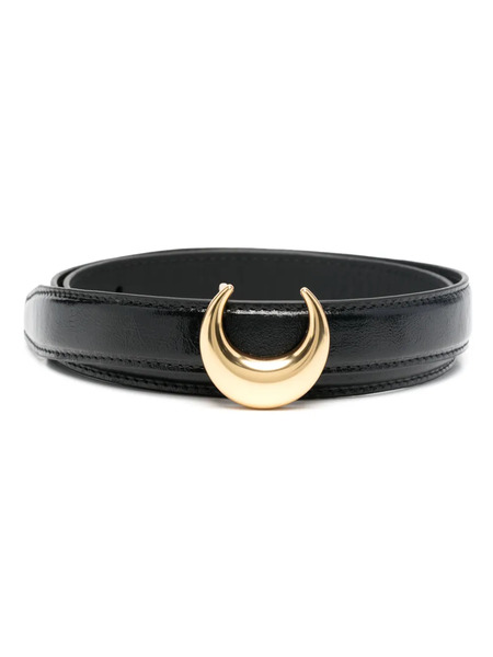 Marine Serre Moon-buckle Leather Belt - Black 