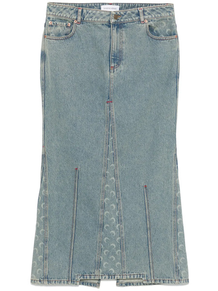  Marine Serre Moon-laser Denim Skirt - Blue 