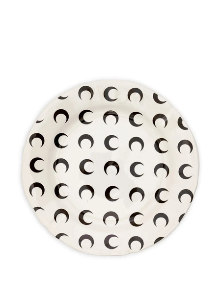  Marine Serre Moon-pattern Plate (set Of Two) - Neutrals 