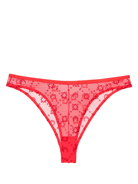 Marine Serre Moonogram-flocked Mesh Briefs - Red 
