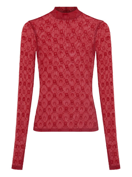 Marine Serre Moonogram High-neck Top - Red 