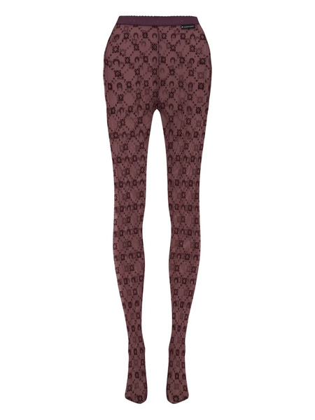  Marine Serre Moonogram Mesh Flock Tights - Red 