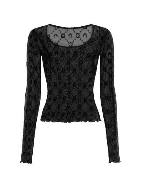 Marine Serre Moonogram Mesh T-shirt - Black 