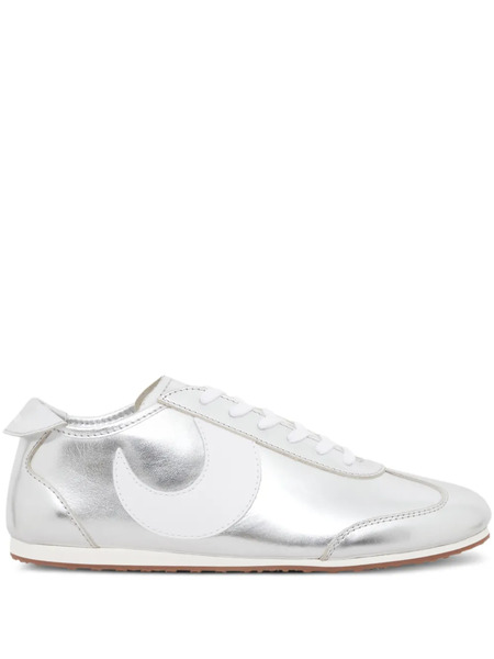  Marine Serre Ms Astra Metallic-effect Leather Sneakers - Grey 