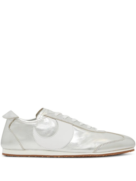  Marine Serre Ms Astra Metallic-effect Leather Sneakers - Grey 