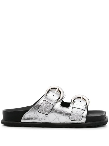  Marine Serre Ms Ground Laminated Slides - Silver 