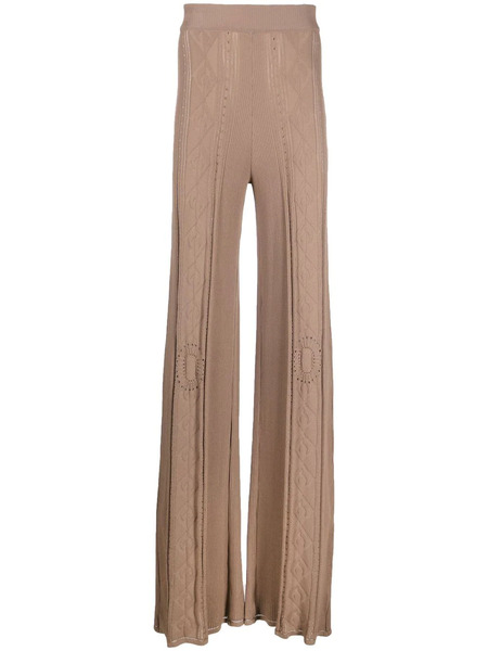  Marine Serre Neutral Pointelle Knit Trousers - Neutrals 