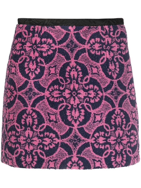  Marine Serre Patterned Jacquard Miniskirt - Pink 
