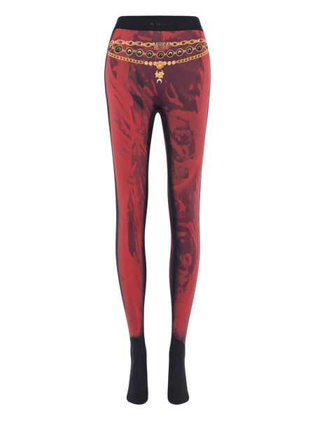  Marine Serre Printed Jersey Leggings - Red 