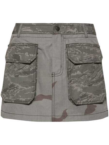  Marine Serre Regenerated Camouflage Miniskirt - Grey 