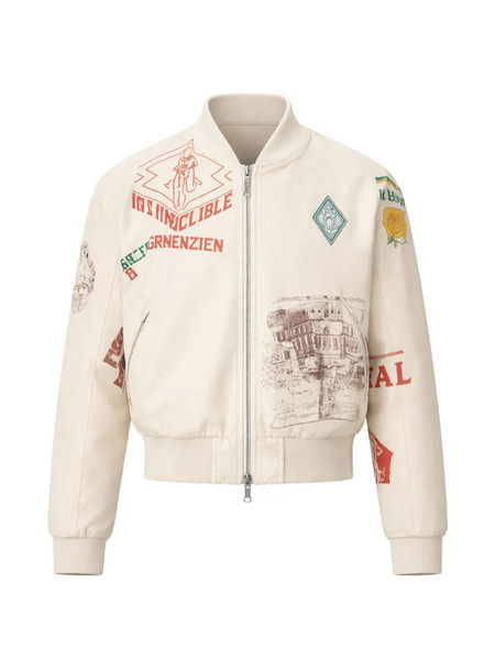  Marine Serre Regenerated Printed Bomber Jacket - Neutrals 