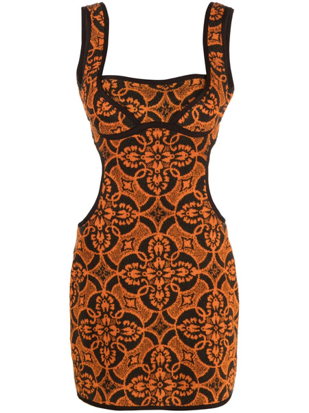  Marine Serre Towels Cut-out Minidress - Red 