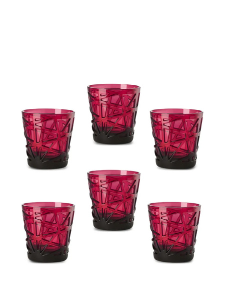  Mario Luca Giusti David Glasses (set Of Six) - Red 