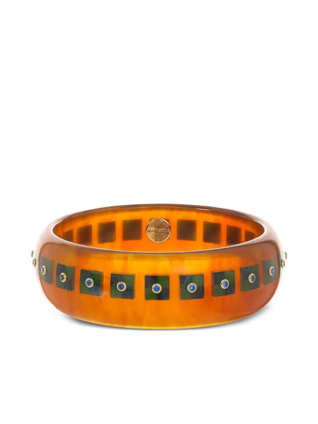  Mark Davis 18k Yellow Gold Bakelite Bracelet - Brown 