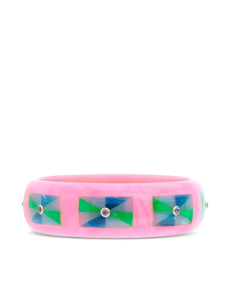  Mark Davis 18k Yellow Gold Bakelite Bracelet - Pink 