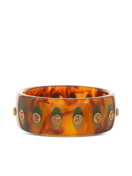 Mark Davis 18k Yellow Gold Bakelite Citrine Bracelet - Brown 