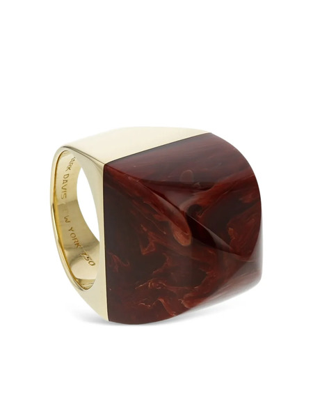  Mark Davis 18k Yellow Gold Kendall Bakelite Ring 
