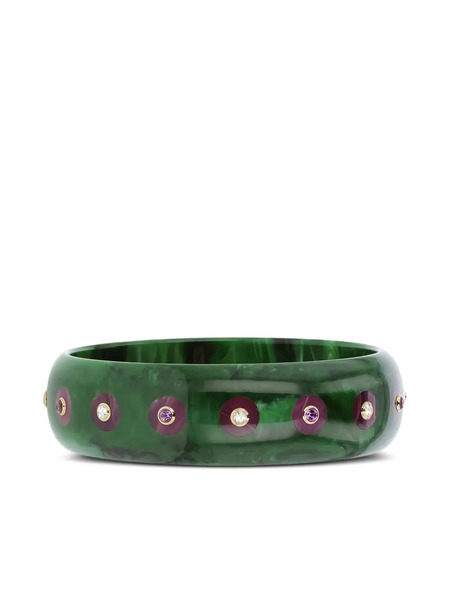  Mark Davis 18k Yellow Gold Multi-stone Bakelite Bangle 