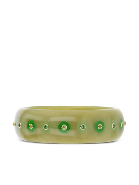  Mark Davis 18k Yellow Gold Olive Bakelite Bracelet 