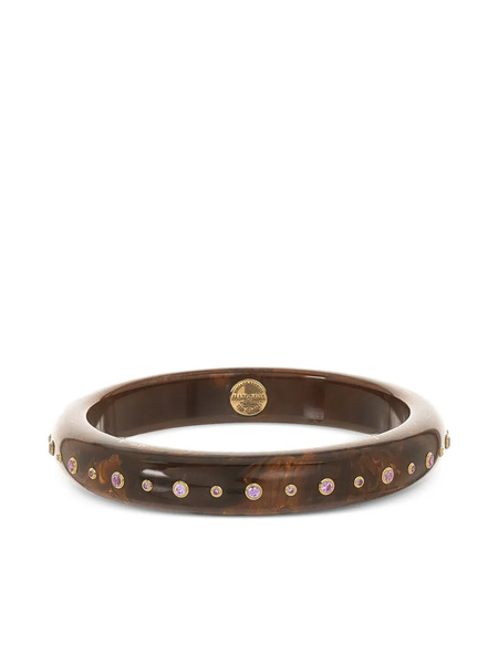  Mark Davis 18k Yellow Gold Sapphire Bakelite Bracelet - Brown 